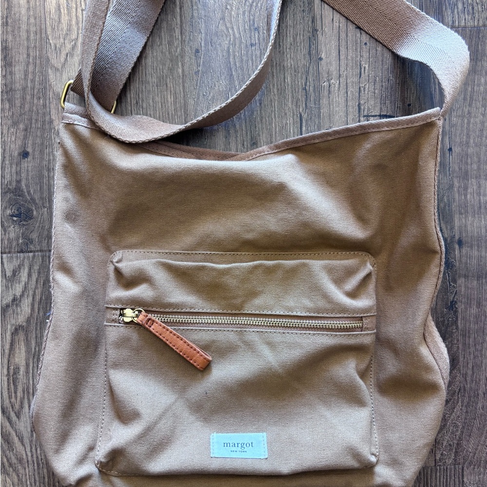 Margot Tan Canvas messenger bag - Picture 2 of 10